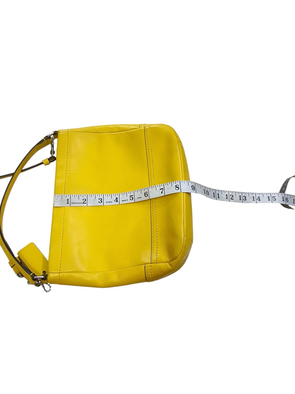 Coach Smooth Leather Yellow Crossbody Convertible Bag - Picture 9 of 11